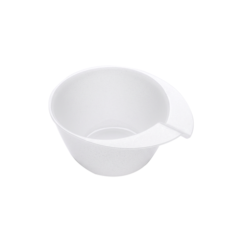 Ergonomic White Melamine Mixing Bowl with Integrated Thumb Handle and Pour Spout