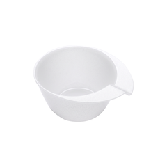 Ergonomic White Melamine Mixing Bowl with Integrated Thumb Handle and Pour Spout